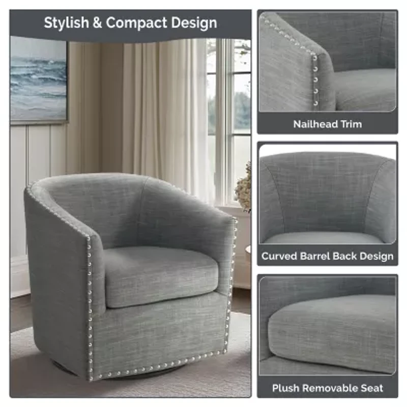Madison Park Memo Living Room Collection Swivel Upholstered Armchair