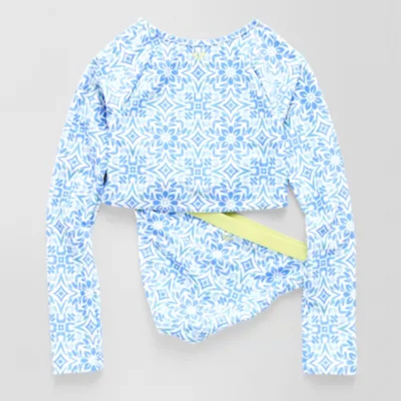 Roxy Big Girls Fresco Tile Cropped Rash Guard Set
