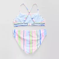 Roxy Big Girls Salty Stripe Bikini Set