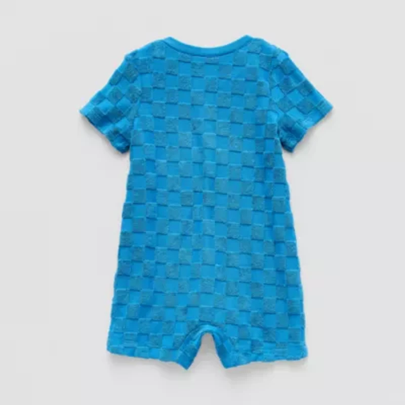 Okie Dokie Baby Boys Short Sleeve Checked Romper