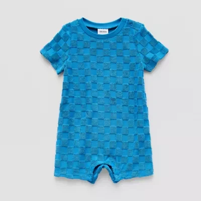 Okie Dokie Baby Boys Short Sleeve Checked Romper