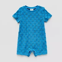 Okie Dokie Baby Boys Short Sleeve Checked Romper