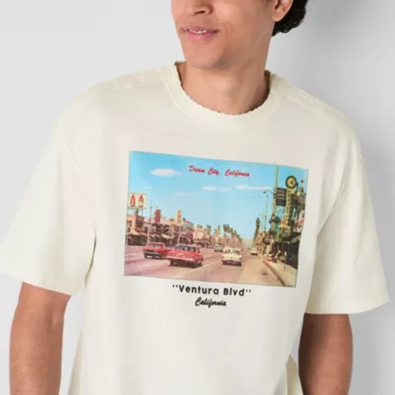 Arizona Mens ADAPTIVE Short Sleeve Easy-on + Easy-off Boxy Fit Graphic T-Shirt