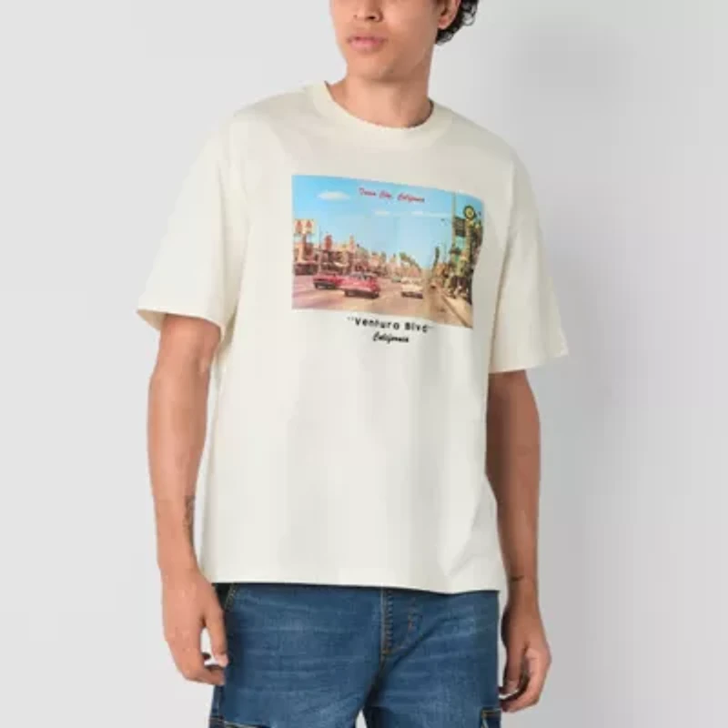 Arizona Mens Short Sleeve Boxy Fit Graphic T-Shirt