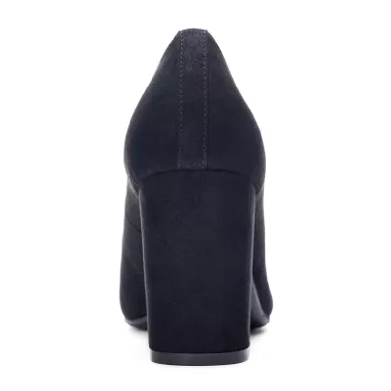 CL by Laundry Lofty Womens Round Closed Toe Block Heel Pumps