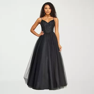 B. Smart Womens Juniors Sleeveless Sequin Ball Gown