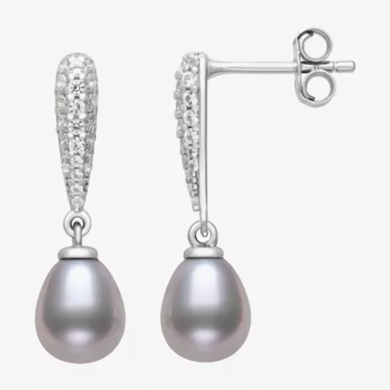 Limited Quantities! Womens Gray Cultured Freshwater Pearl Sterling Silver Drop Earrings