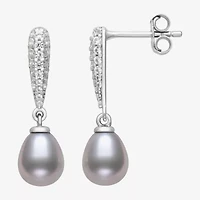 Limited Quantities! Womens Gray Cultured Freshwater Pearl Sterling Silver Drop Earrings