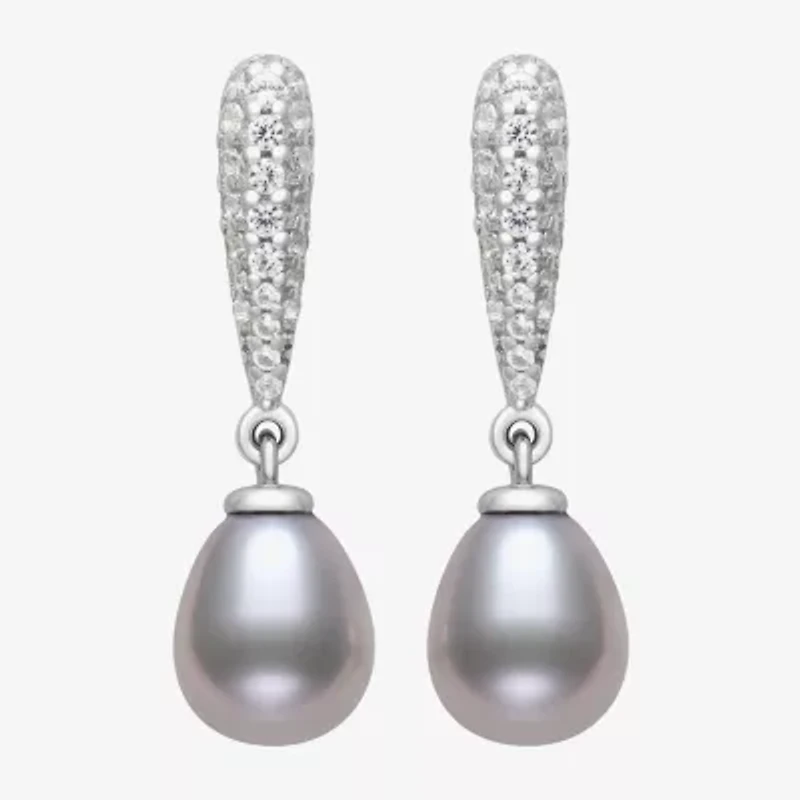 Limited Quantities! Womens Gray Cultured Freshwater Pearl Sterling Silver Drop Earrings