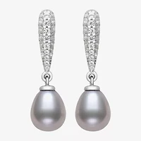 Limited Quantities! Womens Gray Cultured Freshwater Pearl Sterling Silver Drop Earrings