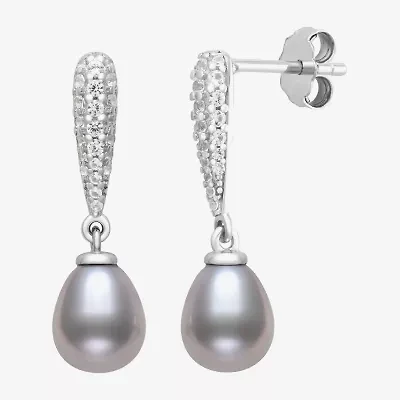 Limited Quantities! Womens Gray Cultured Freshwater Pearl Sterling Silver Drop Earrings