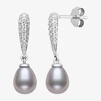 Limited Quantities! Womens Gray Cultured Freshwater Pearl Sterling Silver Drop Earrings