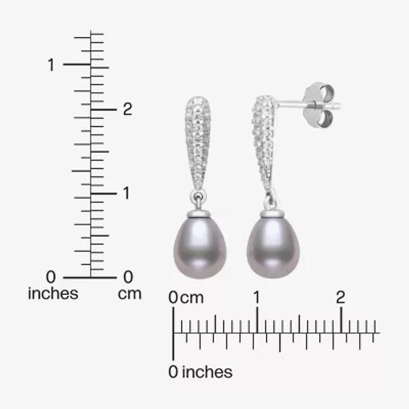 Limited Quantities! Womens Gray Cultured Freshwater Pearl Sterling Silver Drop Earrings