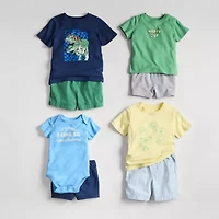 Okie Dokie Baby Boys Round Neck Short Sleeve Regular Fit Graphic T-Shirt