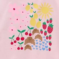 Okie Dokie Toddler & Little Girls Round Neck Short Sleeve Regular Fit Graphic T-Shirt