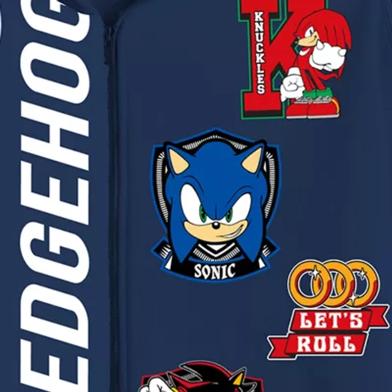 Little & Big Kid Boys Long Sleeve Sonic the Hedgehog Fleece Zipper Hoodie