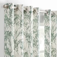 Fieldcrest Arden Botanical Grommet Top Sheer Single Curtain Panel