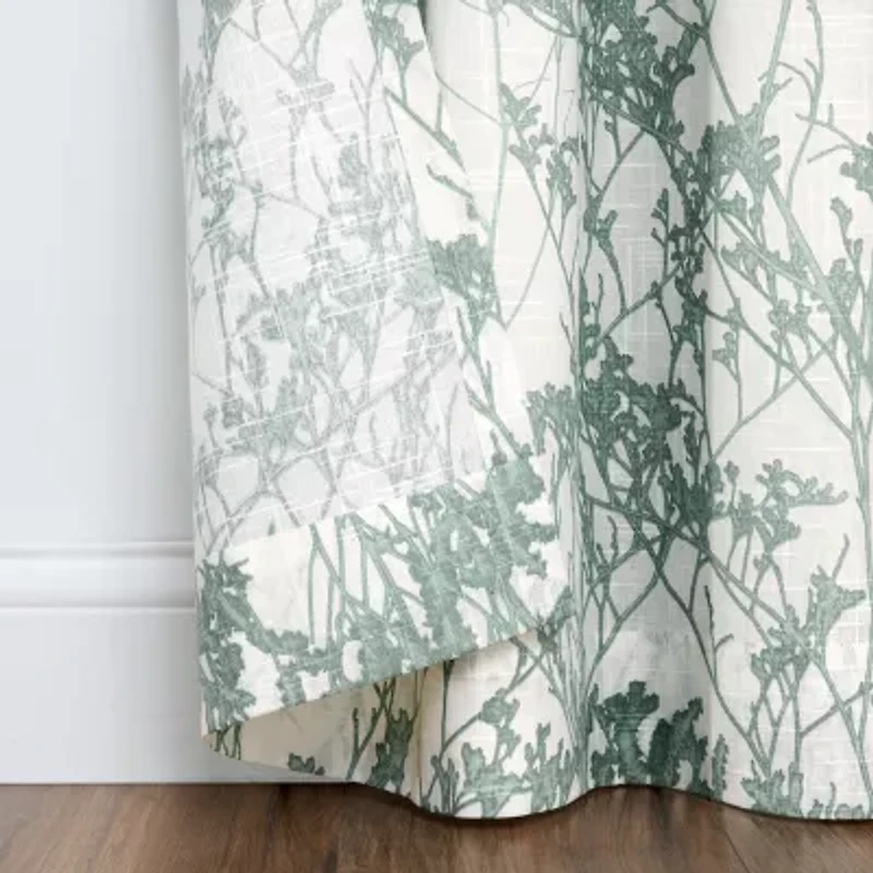 Fieldcrest Arden Botanical Grommet Top Sheer Single Curtain Panel