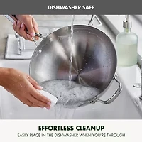 GreenPan Valencia Pro Stainless Steel Uncoated 12” Wok with Lid