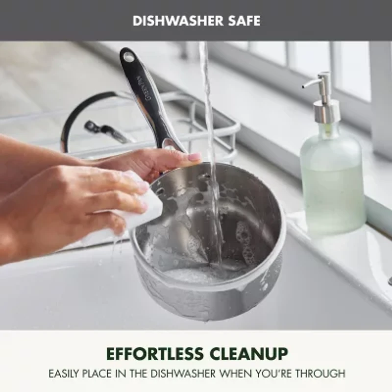 GreenPan Valencia Pro Stainless Steel Uncoated 1.6-qt. Saucepan with Lid