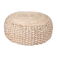 LR Home Elida 10" Handmade Jute Pouf