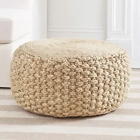 LR Home Elida 10" Handmade Jute Pouf
