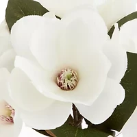 Linden Street 8in  White Magnolia Artificial Plant