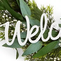 Linden Street 24in Welcome Mixed Evergreen Wreath