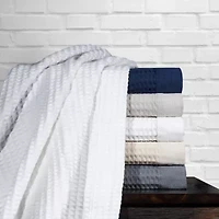 Pointehaven Cotton Waffle Luxury Sized Midweight Blanket