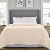 Pointehaven Cotton Waffle Luxury Sized Midweight Blanket