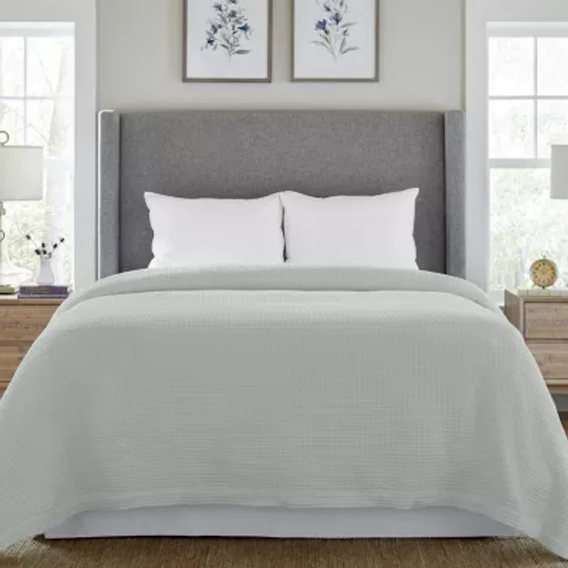 Pointehaven Cotton Waffle Luxury Sized Midweight Blanket