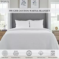 Pointehaven Cotton Waffle Luxury Sized Midweight Blanket