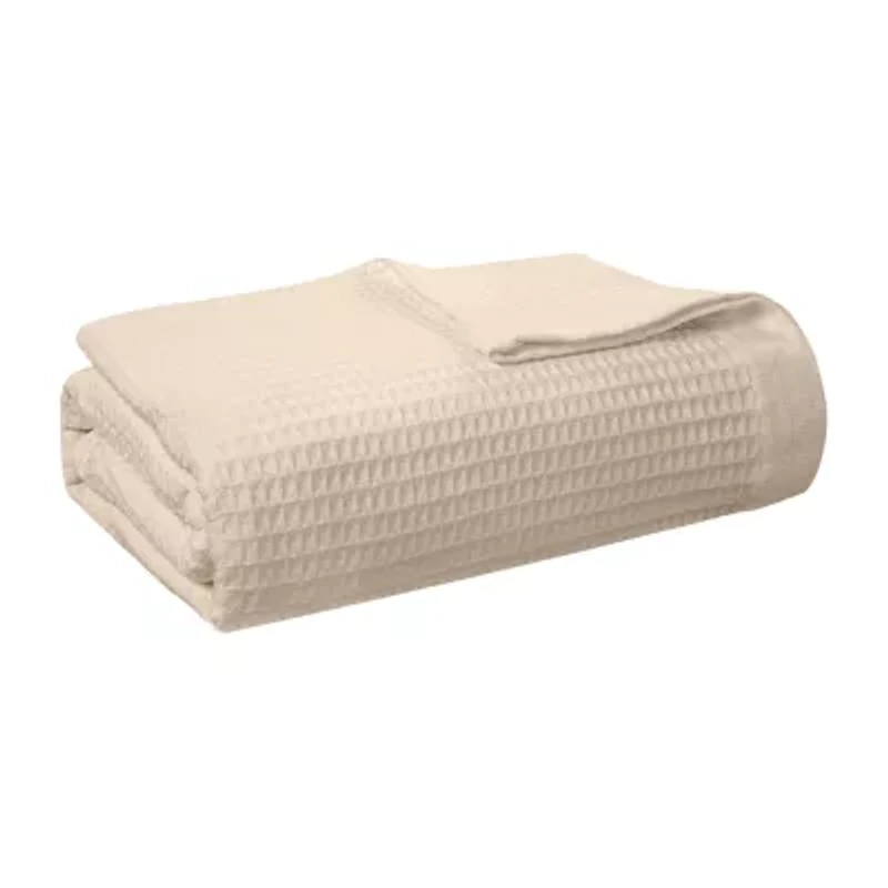 Pointehaven Cotton Waffle Luxury Sized Midweight Blanket