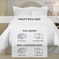 Pointehaven Long Staple Cotton Oversized Sateen 3-pc. Duvet Cover Set