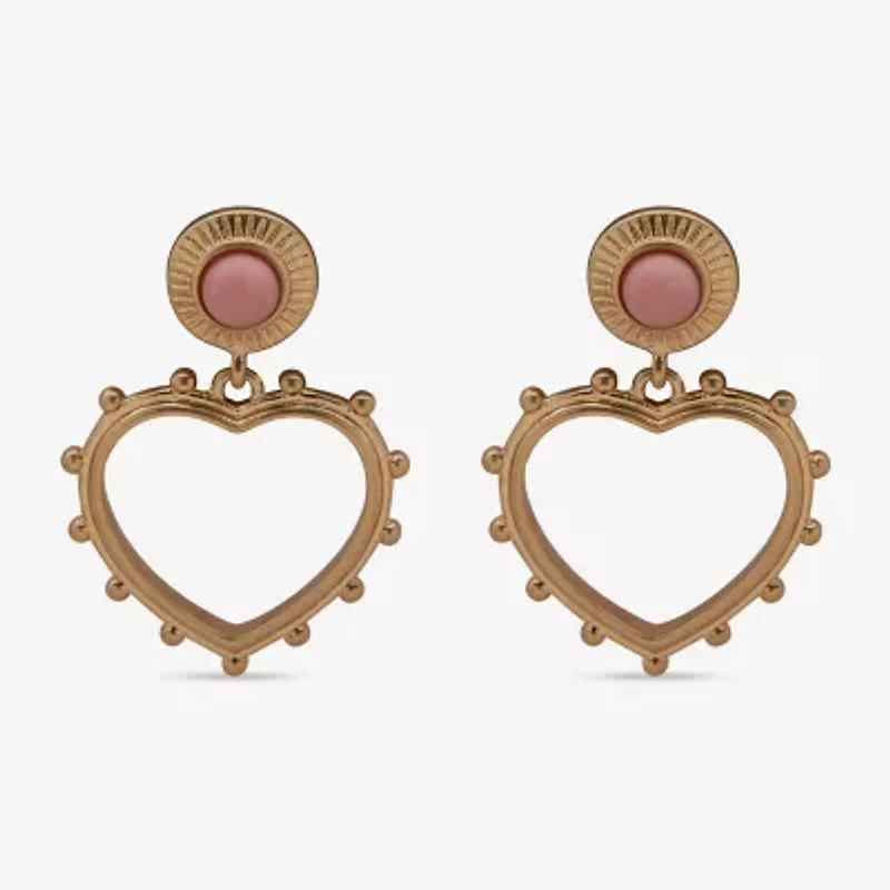 a.n.a Gold Tone Womens Heart Drop Earrings