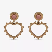 a.n.a Gold Tone Womens Heart Drop Earrings