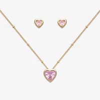 Mixit Womens Cubic Zirconia Heart Hypoallergenic 3-pc. Jewelry Set