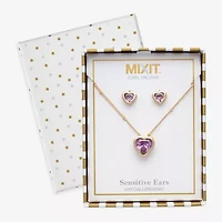Mixit Womens Cubic Zirconia Heart Hypoallergenic -pc. Jewelry Set