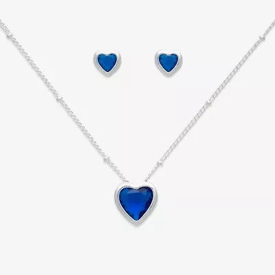 Mixit Womens Cubic Zirconia Heart Hypoallergenic 3-pc. Jewelry Set