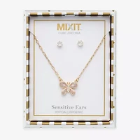 Mixit Womens Cubic Zirconia Butterfly Hypoallergenic 3-pc. Jewelry Set