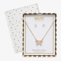 Mixit Womens Cubic Zirconia Butterfly Hypoallergenic 3-pc. Jewelry Set