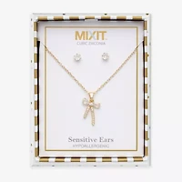 Mixit Womens Cubic Zirconia Bow Hypoallergenic 3-pc. Jewelry Set