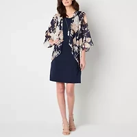 Sandra Darren Womens Floral Jacket Dress