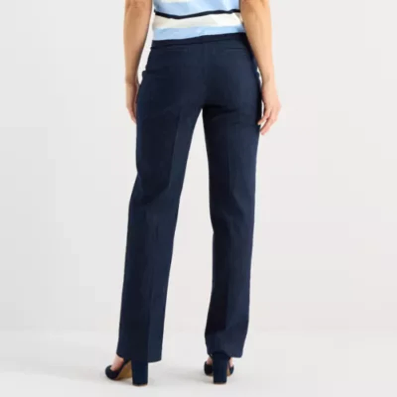 Liz Claiborne Womens Tall Straight Mid Rise Trouser