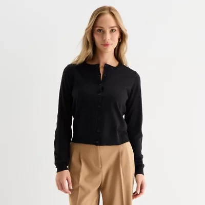 Liz Claiborne Womens Long Sleeve Tall Cardigan