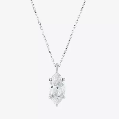 ( H-I/SI2 ) Womens 2 CT. Lab-Grown White Diamond 14K Gold Marquise 18 Inch Pendant Necklace