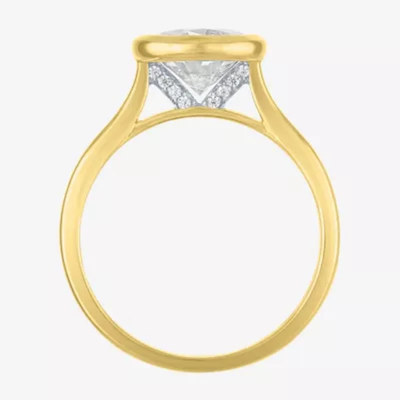 E-F / Vs1-Vs2 Womens 3 CT. T.W. Lab Grown White Diamond 14K Gold Oval Solitaire Engagement Ring