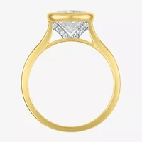 E-F / Vs1-Vs2 Womens 3 CT. T.W. Lab Grown White Diamond 14K Gold Oval Solitaire Engagement Ring