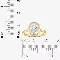 E-F / Vs1-Vs2 Womens 3 CT. T.W. Lab Grown White Diamond 14K Gold Oval Solitaire Engagement Ring
