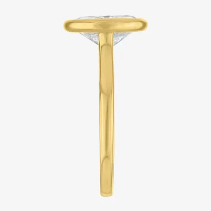 E-F / Vs1-Vs2 Womens 3 CT. T.W. Lab Grown White Diamond 14K Gold Oval Solitaire Engagement Ring